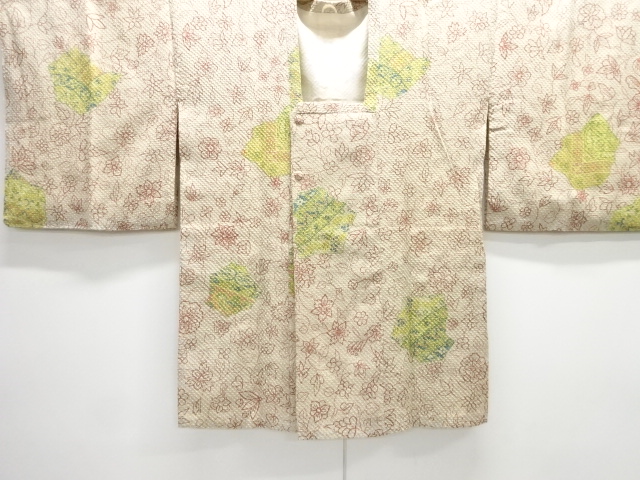 本総絞り花更紗模様道行コート